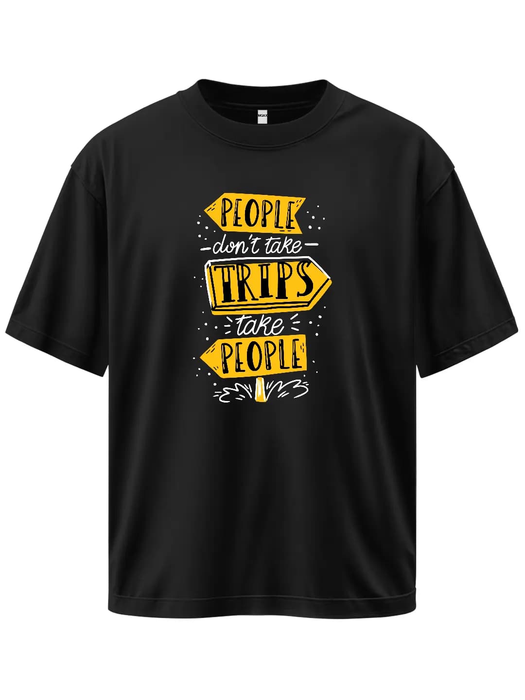 Oversize Adventure Direction Printed Design T-Shirt 1