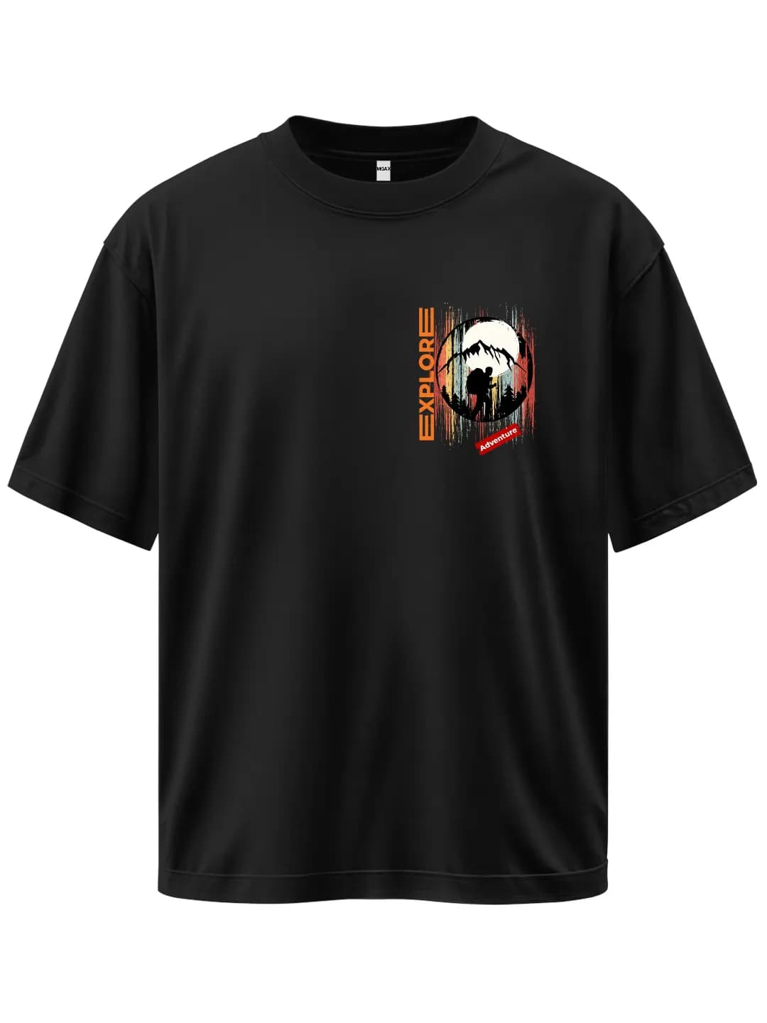 Oversize Explore Adventure Arma Baskılı Tasarım Tişört 1