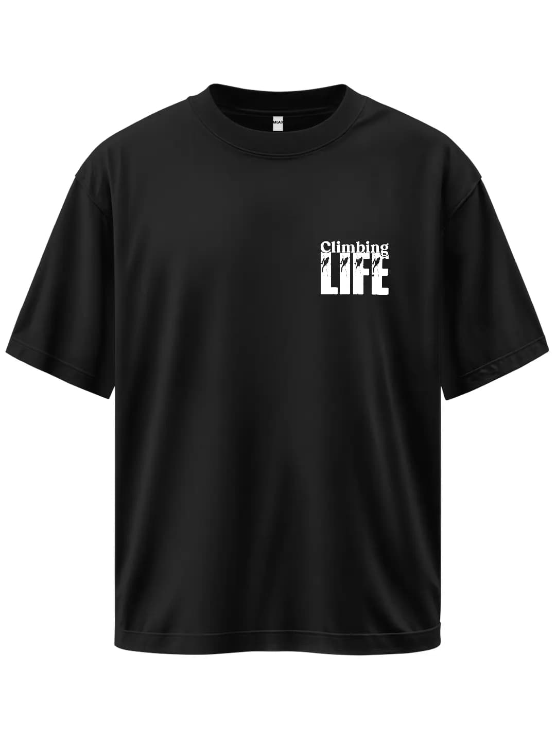 Oversize Climbing Life Emblem Printed Design T-Shirt 1