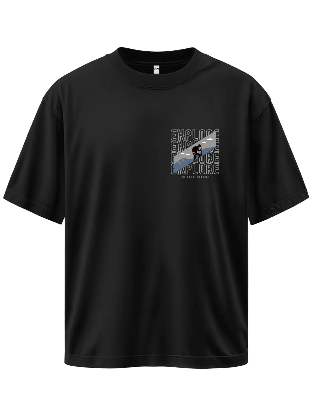 Oversize The Great Outdoor Adventure Emblem Printed Design T-Shirt 1