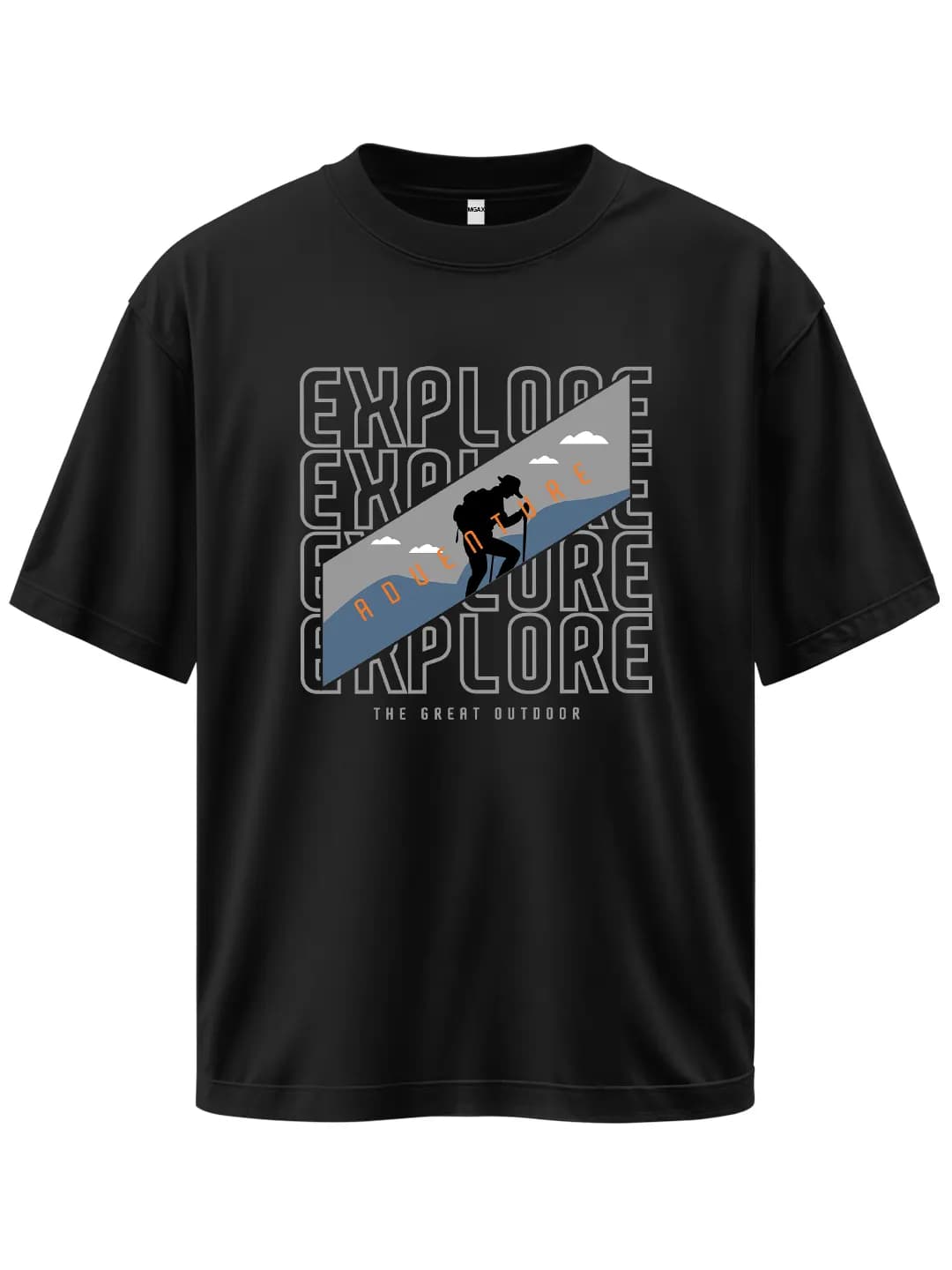 Oversize The Great Outdoor Adventure Baskılı Tasarım Tişört 1