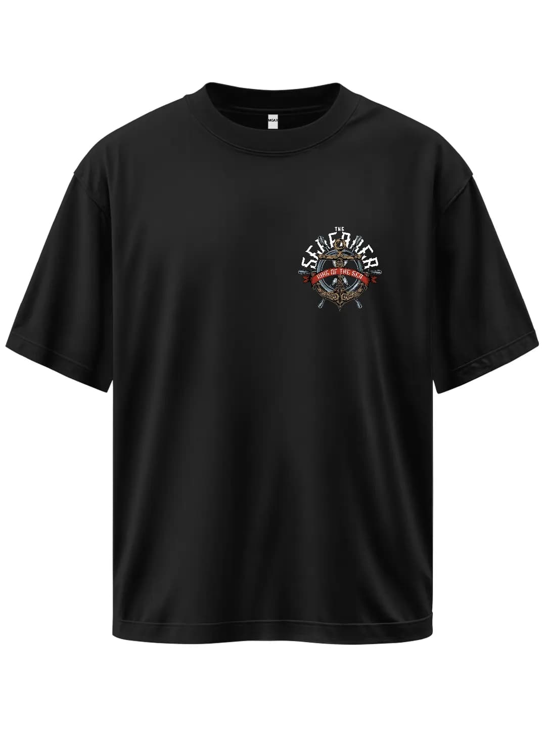 Oversize King Of The Sea Arma Baskılı Tasarım Tişört 1