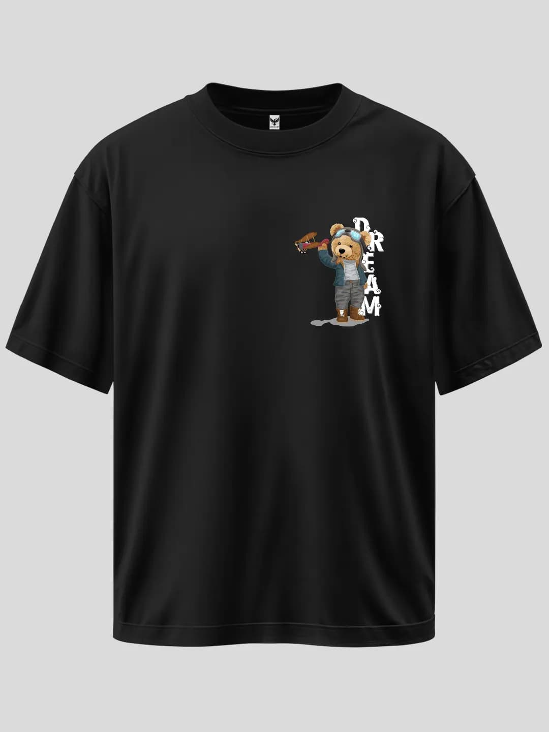 Dream Pilot Teddy Bear Patch Print Oversize T-Shirt 1