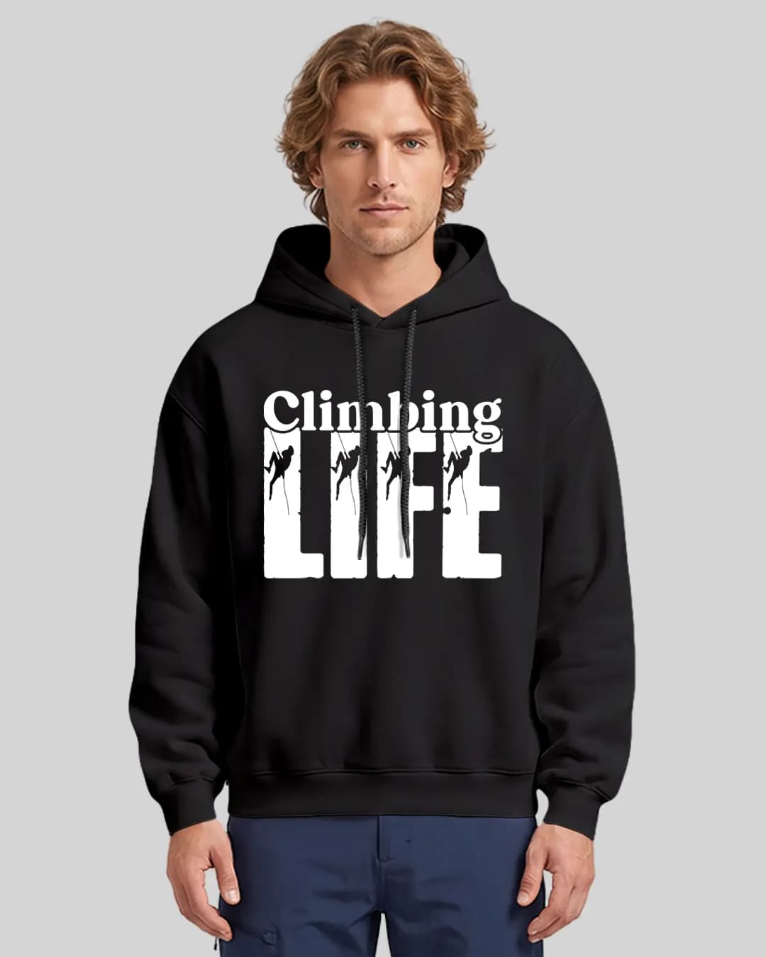 Climbing Life Tasarımlı Oversize Boxy Fit Hoodie 1