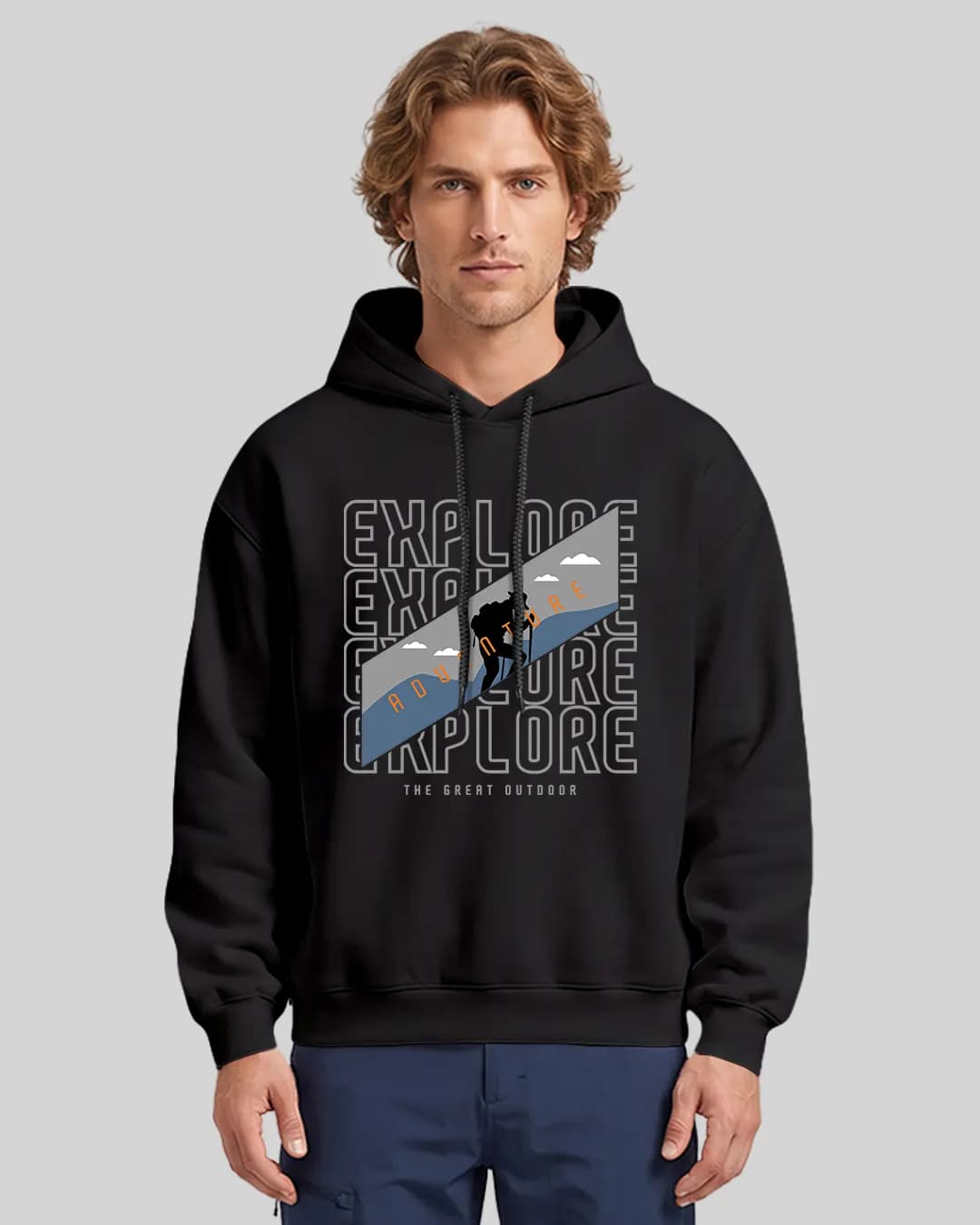 Explore The Great Outdoor Tasarımlı Oversize Boxy Fit Hoodie 1