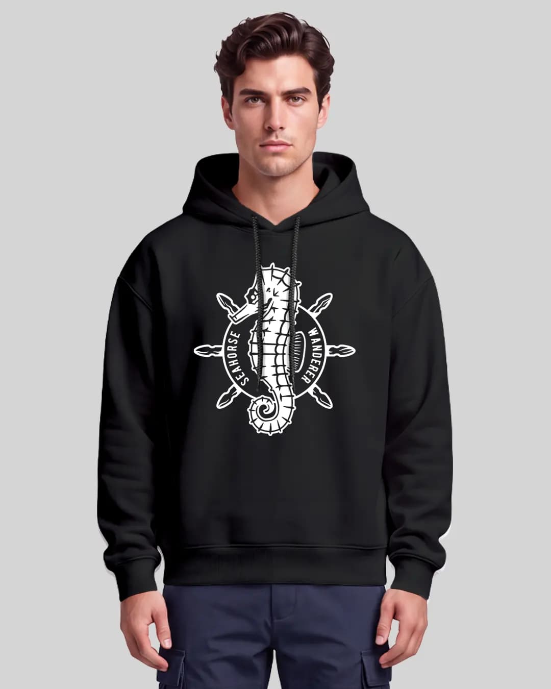 Denizatı Tasarımlı Oversize Boxy Fit Hoodie 1