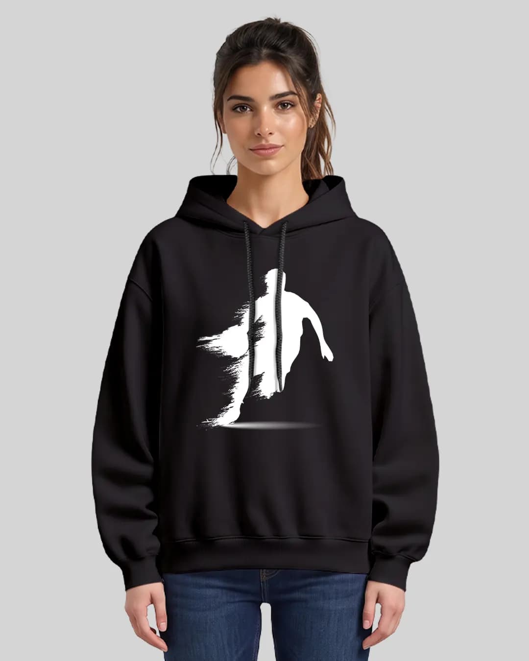 Basketball Silüet Oversize Boxy Fit Hoodie 1